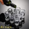 85 Pieces Unbreakable Bulk 1.4 Oz Heavy Base Whiskey Clear Cute Shot Glasses for Bar Party Favor, Night Bar Game view 3