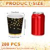 Eaasty 200 Pcs Black Gold Foil Paper Cups 9 oz Disposable Coffee Cups for Hot or Cold Drinks Tea for Graduation Wedding Anniversary Rose Baby Shower Party Supplies view 3