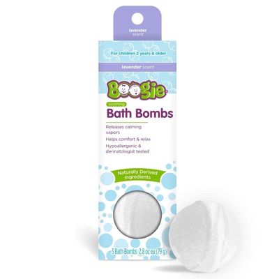 Boogie Kids Bath Bombs, Naturally Derived, Made with Aloe and Calming Vapors, Lavender, 3 Bath Bombs, 2.8 oz, Pack of 1
