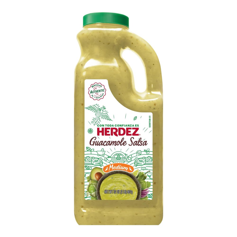 HERDEZ Guacamole Salsa, Medium, 32 oz Jug  Gluten Free, Kosher, Authentic Mexican Smooth & Flavorful Avocado-Based Salsa