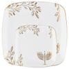 Combo Set 7" inch Salad Plates & 10" inch Square Plastic Plates Heavy Duty Hanukkah Dinner Plates with White Gold Chanukah Design Hanukkah Party Disposable China Like Plastic Dessert Plate (96 PACK) view 1