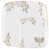 Combo Set 7" inch Salad Plates & 10" inch Square Plastic Plates Heavy Duty Hanukkah Dinner Plates with White Gold Chanukah Design Hanukkah Party Disposable China Like Plastic Dessert Plate (96 PACK) view 2