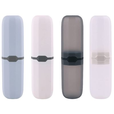 4 Pcs Portable Toothbrush and Toothpaste Storage Boxes Assorted Color Toothbrush Holders for Travel Camping and Daily Use Ideal for Electric and Standard