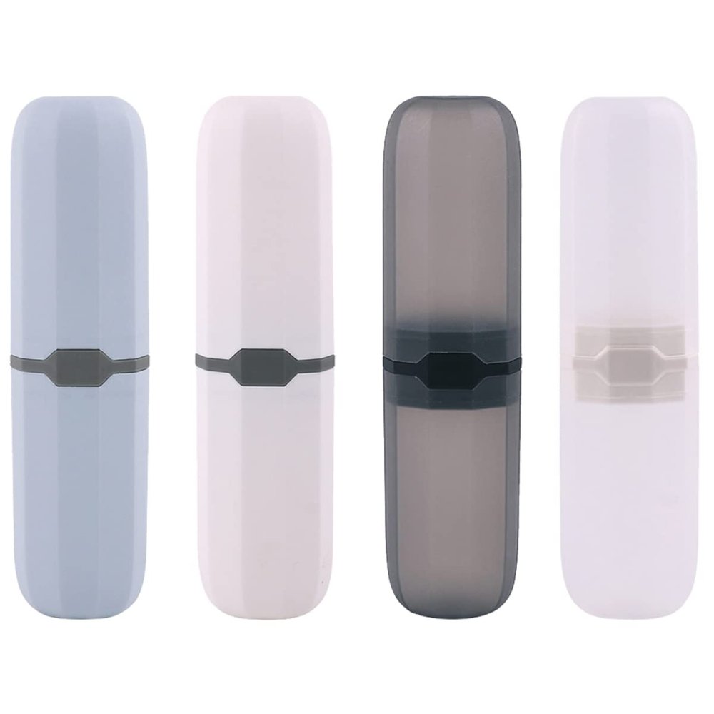 4 Pcs Portable Toothbrush and Toothpaste Storage Boxes Assorted Color Toothbrush Holders for Travel Camping and Daily Use Ideal for Electric and Standard