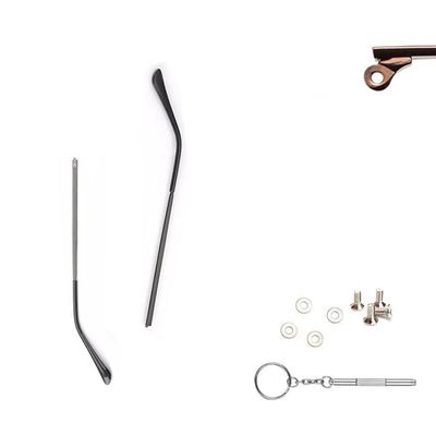 1 Pair Metal Plastic Glasses Replacement Glasses Replacement Temple Eyeglasses Arms Legs, Screws, Screw Washers and 3-in-1 Screwdriver
