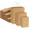 TOMNK 180pcs Brown Paper Bags with Handles Bulk, (8/10/12.6 Inches) 60 Per Size, Assorted Size Kraft Paper Gift Bags for Business, Shopping, Retail, Merchandise view 1