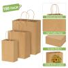 TOMNK 180pcs Brown Paper Bags with Handles Bulk, (8/10/12.6 Inches) 60 Per Size, Assorted Size Kraft Paper Gift Bags for Business, Shopping, Retail, Merchandise view 3