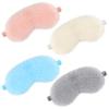4 Pieces Plush Eye Mask Silk Furry Sleep Masks Comfortable Blindfold Eye Cover Colorful Satin Night Eyeshade Cover for Women Men Sleep Travel Nap Sleeping (Elegant Colors, Solid) view 1