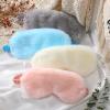 4 Pieces Plush Eye Mask Silk Furry Sleep Masks Comfortable Blindfold Eye Cover Colorful Satin Night Eyeshade Cover for Women Men Sleep Travel Nap Sleeping (Elegant Colors, Solid) view 3