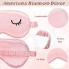 Geyoga 2 Pcs Cute Sleep Eye Masks for Adult Silk Sleep Eye Cover Cute Lightweight Adjustable Eyeshade Mask Satin Night Eyeshade Covers with 2 Pcs Storage Bag(Adult, Pink) view 3