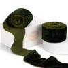 FAKILO 2 Inch Green Velvet Ribbon with Frayed Fringe for Gift Wrapping, Gorgeous Silk Velvet Ribbon for Photography, Flower Bouquet, Wedding Decor, 4 Yards view 1