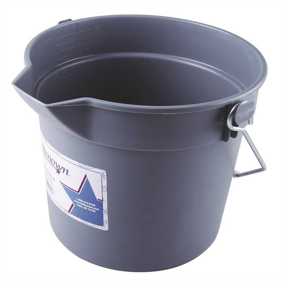 Renown REN05147-IB DELUXE BUCKET, GRAY, 10 QUART, HEAVY-DUTY
