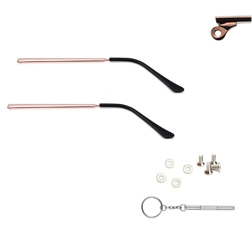 1 Pair Metal Plastic Glasses Replacement Temple Eyeglasses Arms Legs Screws Washers and 3-in-1 Screwdriver