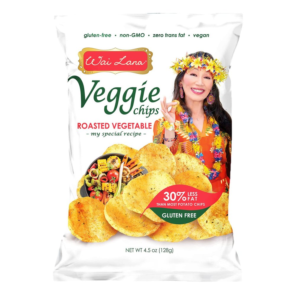 Wai Lana Veggie Chips - Gluten Free, Non-GMO, Vegan, Zero Trans Fats (Roasted Vegetable, 4.5 Ounce (Pack of 12))