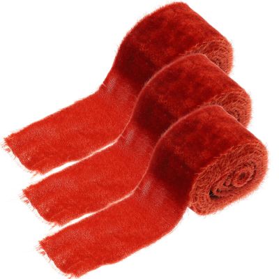 Ciieeo 3rolls Ribbon Hand-Torn Edged Ribbons for Present Packaging Wedding Decor Craft Projects and Seasonal Celebrations Smooth Polyester Frayed Design