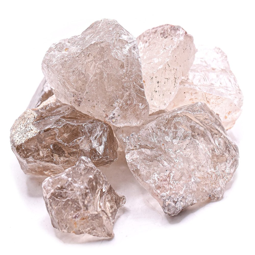 20PCs Smoky Quartz Rough Stones Natural Sparkling Translucent Gemstone Crystal Mineral Raw Specimens - Brazil