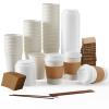 JOLLY PARTY [50 Pack] 12 oz Paper Coffee Cups, Disposable Paper Coffee Cup with Lids, Sleeves, and Stirrers, Hot/Cold Beverage Drinking Cup for Water, Juice or Tea, Suitable for Home, Shops and Cafes view 1