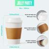JOLLY PARTY [50 Pack] 12 oz Paper Coffee Cups, Disposable Paper Coffee Cup with Lids, Sleeves, and Stirrers, Hot/Cold Beverage Drinking Cup for Water, Juice or Tea, Suitable for Home, Shops and Cafes view 2