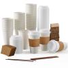 JOLLY PARTY [50 Pack] 16 oz Paper Coffee Cups, Disposable Paper Coffee Cup with Lids, Sleeves, and Stirrers, Hot/Cold Beverage Drinking Cup for Water, Juice or Tea, Suitable for Home, Shops and Cafes view 1