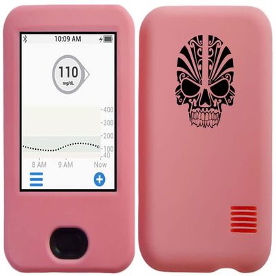 usastar-SNK Dexcom G6 Receiver CGM Silicone Case with A Skull Design (Skull-pink2)