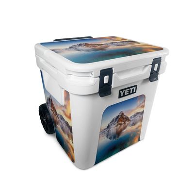 MightySkins Skin Compatible with Yeti Roadie 48 Wheeled Cooler - ICY Lake | Protective, Durable, and Unique Vinyl Decal wrap Cover | Easy to Apply, Remove, and Change Styles | Made in The USA