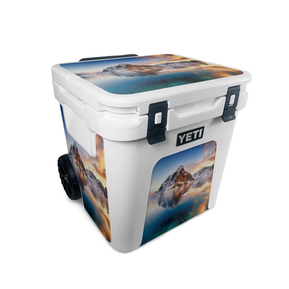 MightySkins Skin Compatible with Yeti Roadie 48 Wheeled Cooler - ICY Lake | Protective, Durable, and Unique Vinyl Decal wrap Cover | Easy to Apply, Remove, and Change Styles | Made in The USA