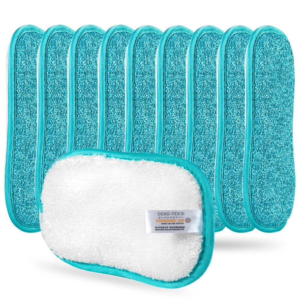 10 Pack Kitchen Dish Sponges Scrubber Non-Scratch Multi-Purpose Dishcloths, Sponge Along with Heavy Duty Scouring Power - Effortless Cleaning of Dishes, Pots and Pans