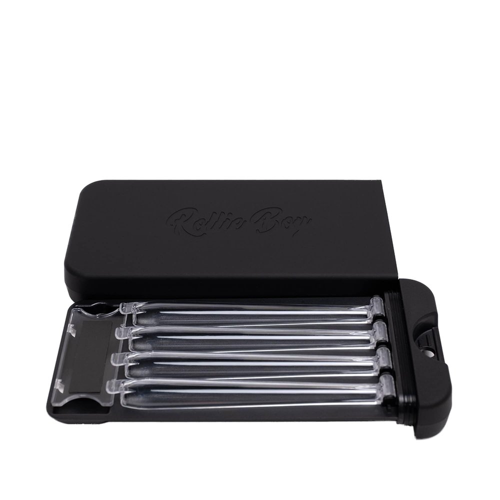 Rollie Boy Waterproof Travel Holder | Holds 4 King Cones | Holds mini Lighter or Matches | Smell Resistant | Discreet (Jet Black)