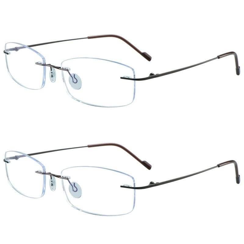 YEIN Blue Light Blocking Glasses, Anti Eyestrain, TV Glasses for Women Men(Brown + brown,+4.00)