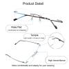 YEIN Blue Light Blocking Glasses, Anti Eyestrain, TV Glasses for Women Men(Brown + brown,+4.00) view 2