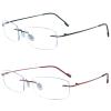 YEIN Blue Light Blocking Glasses, Anti Eyestrain, TV Glasses for Women Men(Black + Red,+2.50) view 1