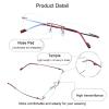 YEIN Blue Light Blocking Glasses, Anti Eyestrain, TV Glasses for Women Men(Black + Red,+2.50) view 2