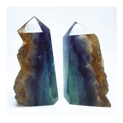 WGPHD Health & Household Crystal Wand Natural raw Fluorite Quartz Point Blue Fluorite Tower Points Mineral Specimen Healing 1pcs