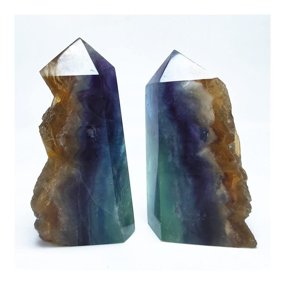 WGPHD Health & Household Crystal Wand Natural raw Fluorite Quartz Point Blue Fluorite Tower Points Mineral Specimen Healing 1pcs