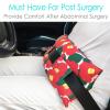 D. Cozy Hysterectomy Pillow with Pocket for Hot Cold Pack, After Surgery Hysterectomy Recovery Must Haves Car Seatbelt Pillows Gifts Abdominal Tummy Tuck Belly Cushion Red Flower view 2
