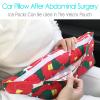 D. Cozy Hysterectomy Pillow with Pocket for Hot Cold Pack, After Surgery Hysterectomy Recovery Must Haves Car Seatbelt Pillows Gifts Abdominal Tummy Tuck Belly Cushion Red Flower view 4