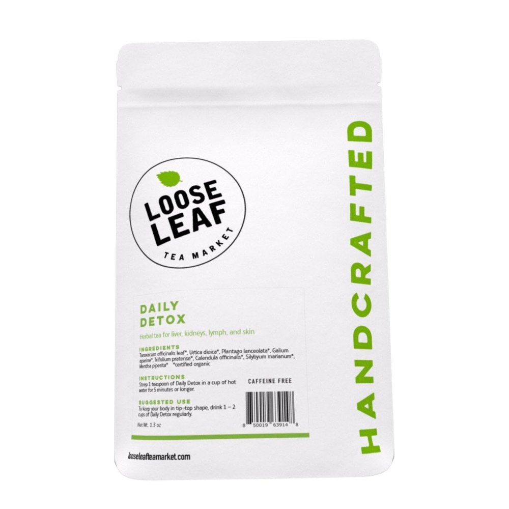 Daily Detox Cleansing Herbal Tea, Caffeine Free Organic Loose Leaf Tea for detoxing