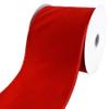Christmas Velvet Wired Edge Ribbon, Ribbon Wreath Bows DIY Fabric Swirl, Ribbon with Wired Edge Gift, Curling Ribbon for Gift Wrapping, Bridal Bouquets, Holiday Decorations (Red 4inch) view 1