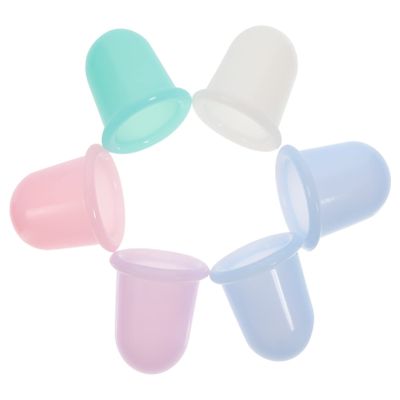 Beavorty 6pcs Silicone Cupping Therapy for Body and Face Massage Moisture Absorption and Relaxation and Portable Massage Cups Pink Purple Green and Blue