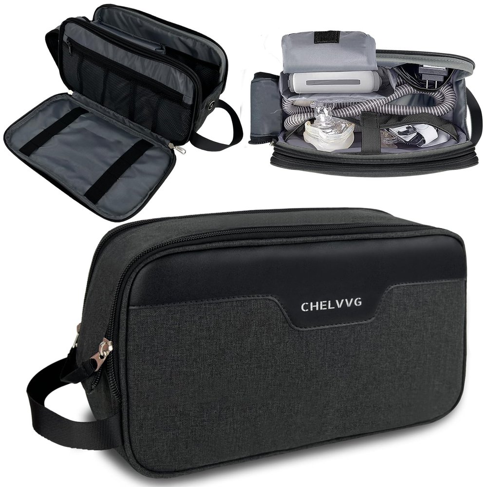 Chelvvg Travel CPAP Carrying Bag Compatible with ResMed AirMini CPAP Machine and Accessories, Small Travel CPAP Equipment and Supplies Organizer Case with Luggage Rod Strap (Bag Only, Patent Pending)