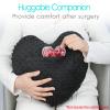 Heal n Hope Heart Surgery Pillow for Open Heart Surgery After Bypass Coughing with Pocket Comfort Cushion Recovery Gifts Women Men Patients Minky Dot Black view 3