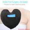 Heal n Hope Heart Surgery Pillow for Open Heart Surgery After Bypass Coughing with Pocket Comfort Cushion Recovery Gifts Women Men Patients Minky Dot Black view 4