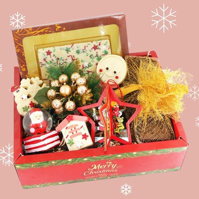 Ghasitaram Gifts Jaiccha Christmas Gifts Christmas Hamper box With Chocolate Bark
