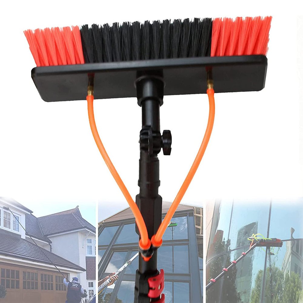 Water Fed Pole Kit, Water Fed Brush, Water Fed Cleaning System, Cleaning Tool Outdoor Window Cleaner, Solar Panel Cleaning Syste,24FT/7.2M