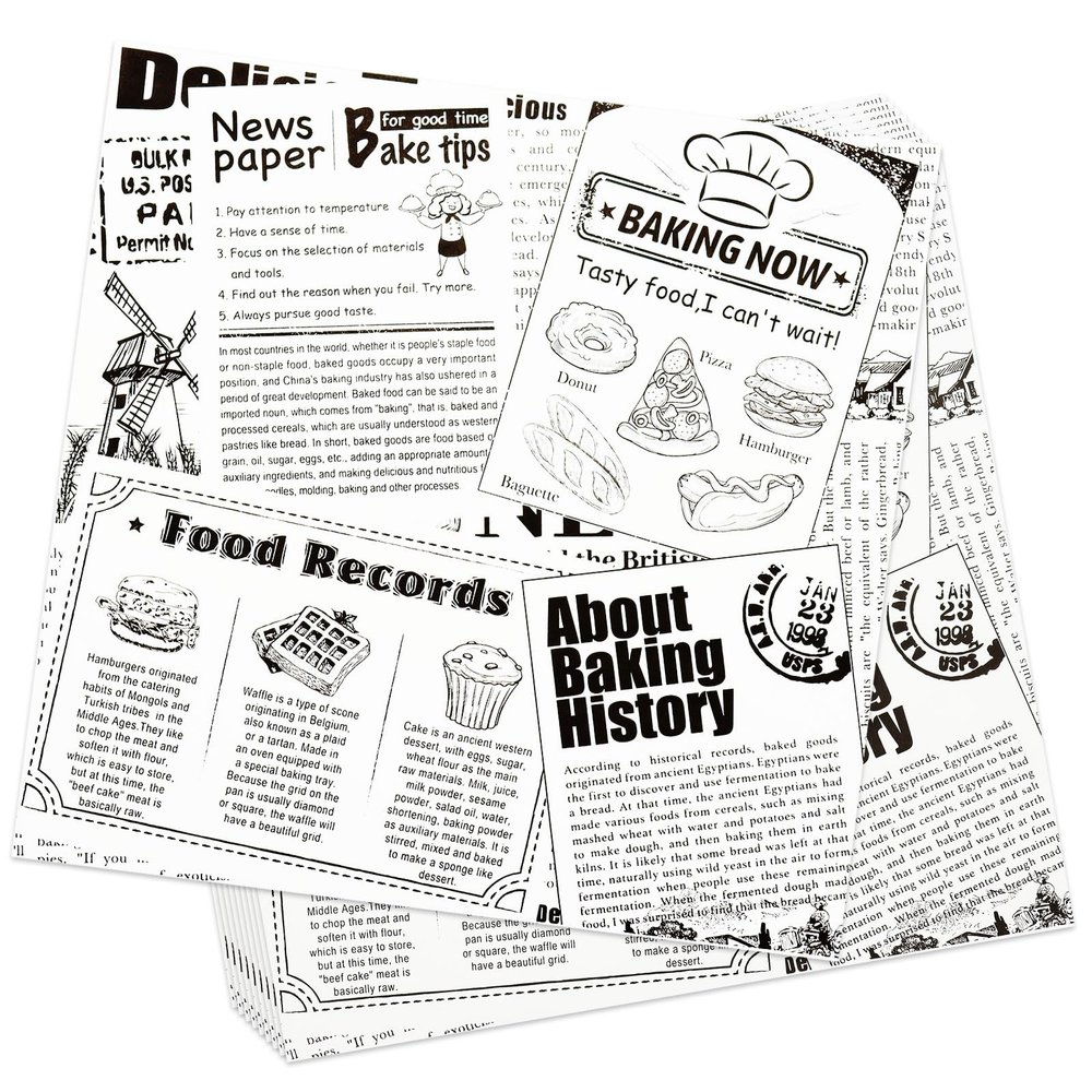 Premium Deli Paper 10"x10"- 200 Pk - Sandwich Wrapping Greaseproof Paper Sheets, Bread/Rolls Deli Paper Liners, Baskets Lining Wrappers for Fish & Chips or Burger & Fries