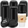 Eaasty 500 Pack Coffee Cup Lids Bulk Disposable Coffee Lids Easy Flow Leak-Proof Design Fits Most 10, 12, 16, 20 oz for Office, Car, Home, Travel(Black) view 1
