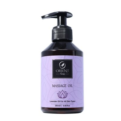 Orient Therapy Lavender Massage Oil for Massage Therapy - Aromatherapy Scented Massage Oil for Couples- Soothing, Calming & Aromatic Body Oil - Non-Greasy & Lightweight - 250 ml