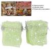 100 Drawstring Sheer Mesh Bags, Star Pattern 4.5 X 3.3 Inch Satin String Mesh Bags (Light Green) view 3