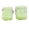 100 Drawstring Sheer Mesh Bags, Star Pattern 4.5 X 3.3 Inch Satin String Mesh Bags (Light Green) view 4