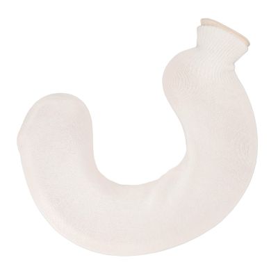 1L Rubber Hot and Cold Water Bottle U Shaped Hot Water Bag with Soft Cover Soft Water Neck Shoulder Hot Water Bottle (Beige Pure Color)